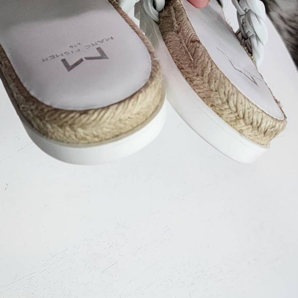 Marc Fisher Jaimee White Braided Espadrille Sandal - Picture 10 of 14